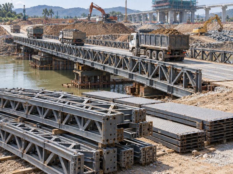 Cho thuê thép cầu tạm - Thép H, thép I và vật tư làm cầu tạm